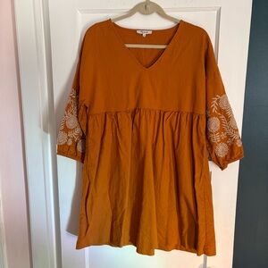 Madewell Linen Blend Dress | Marigold | XS